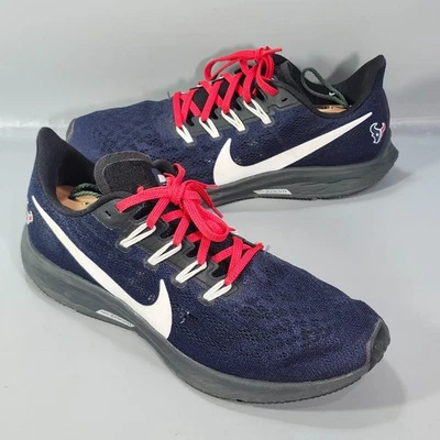Nike Men US 8 Houston Texans NFL Air Zoom Pegasus 36 Navy White Running Shoes - Image 1 of 4