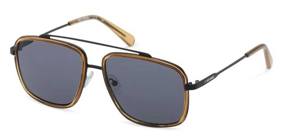 Harley-Davidson Men's Square Aviator Metal Sunglasses, Matte Black Frames - Image 1 of 1