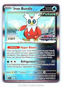 Iron Bundle SVP058 - Paradox Rift - STAFF Stamped Prerelease Pokemon Card - Picture 1 of 2