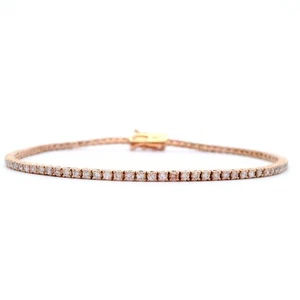 Bracciale tennis Alexander Beverly Hills diamanti 1,24 ct oro rosa 14 carati - Foto 1 di 4