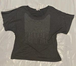 Bleeker & McDougal Stretchy Gray Blouse With Small Beads Sz 2XL - Picture 1 of 5