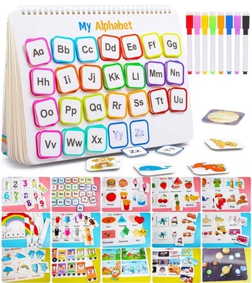 Montessori Preschool Learning Activities Busy Book - Workbook Activity Binder... - Image 1 of 4