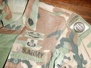 US Army BDU Shirt M81 Woodland * CSM THORPE (Former 82nd Abn's CSM) Pre-GWOT - Picture 1 of 7