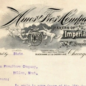 1895 Ames & Frost Co. Bicycle "Imperial Wheels" Chicago Letterhead RE: Agency - Picture 1 of 3