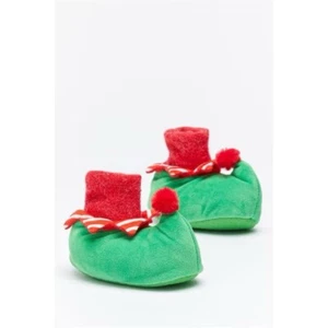 Christmas Elf Slippers Booties Shoes Baby 0-6 6-12 Months Novelty Festive New - Picture 1 of 5