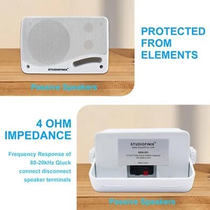 Herdio2pcs Outdoor Speaker Wired Waterproof 3.5" 200W Marine Wall Mount Speakers - Picture 1 of 28