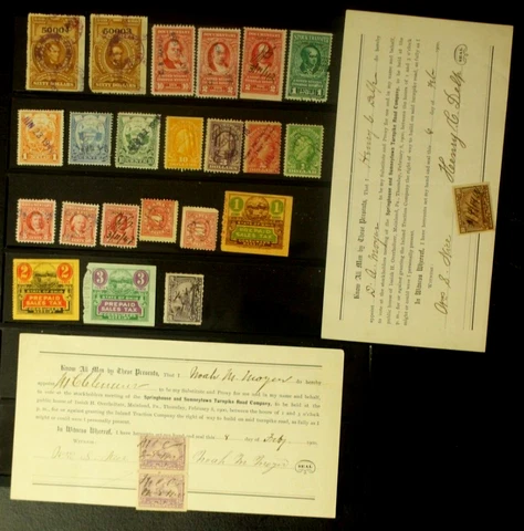 US Lot of Revenue and documents with stamps Cover