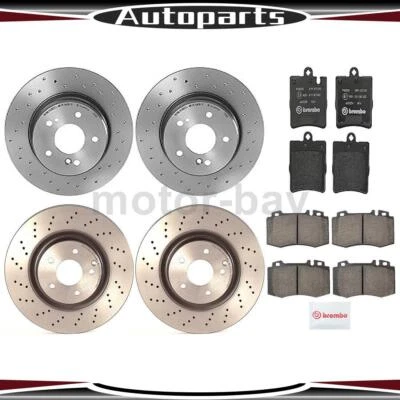 Pastillas de freno y rotores delanteros traseros para Mercedes-Benz SLK350 3,5 L 2005 2006 Foto 1 de 4