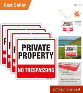 Highly Visible Aluminum Private Property Signs - 40 Mil, UV Printed, 4-Pack - Picture 1 of 7