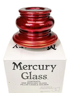 DEPT 56 Quecksilber Glas Stumpenkerzenhalter rot 4 Zoll - Bild 1 von 5