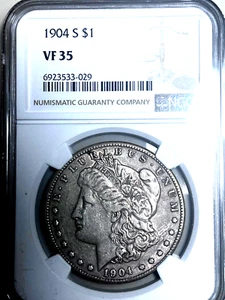 1904 S Morgan Dollar NGC old holder VF 35 clearance was $450 now $390 - Picture 1 of 3