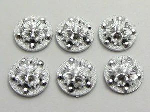 100 Silver Flatback Acrylic Glitter Froal Round Cabochons 12mm No Hole - Picture 1 of 5