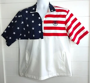 BARSTOOL Golf Para Hombres Grande 1/4 Cremallera Patriótico PAPÁ Pullover Nylon Bandera Rompevientos - Imagen 1 de 12