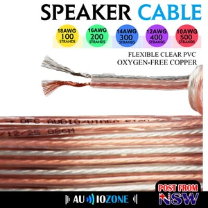 OFC Audio Cable Speaker Wire 10 12 14 16 18AWG HI-FI Home Audio Sound Equipment - Picture 1 of 16