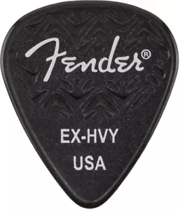Genuino Fender Wavellongth 351 Picks X Pesado Paquete de 6 Negro - Imagen 1 de 1