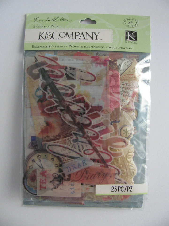 Ephemera Scribe 25 Pcs Brenda Walton Scrapbook Die Cuts K&Company