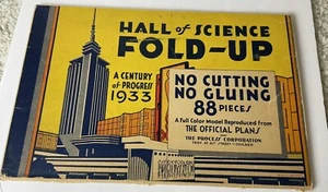 1933 Century Of Progress Hall Of Science fold up Envelope Worlds Fair - Picture 1 of 2
