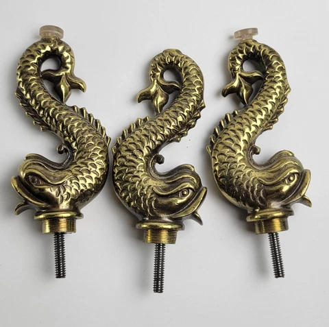 Vintage Brass Serpent Table Feet Cover