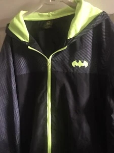 DC Comics Batman Unisex Adult Windbreaker Mens Sz XL Zipper Front Side Pock NWT - Picture 1 of 13