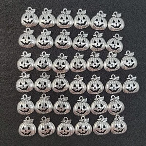 Jack-O-Lantern Halloween Pumpkin Metal Charms Lot (Ref #2) for Jewelry Crafts - Picture 1 of 6