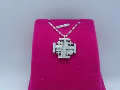 CIONDOLO CROCE GERUSALEMME COLLANA ARGENTO 925 NECKLACE PENDANT JERUSALEM CROSS - Immagine 1 di 3