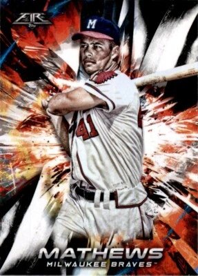 2018 Topps Fire Eddie Mathews Milwaukee Braves #83 MLB Baseball - Image 1 of 2