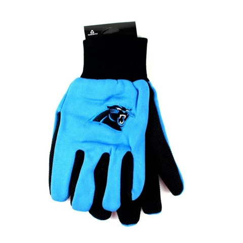 Blue Carolina Panthers Utility Gloves w/Black Palm Cover