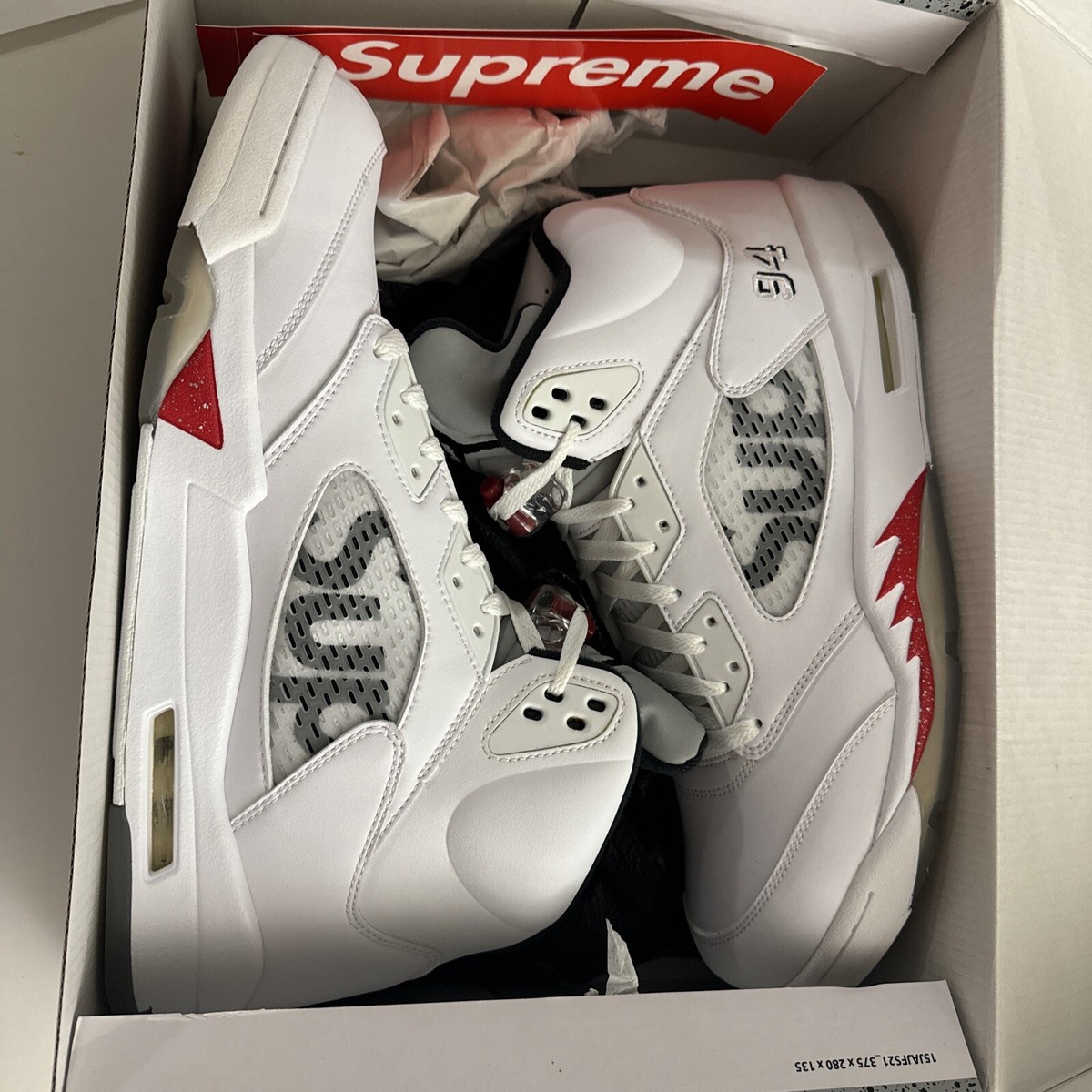 Supreme x Air Jordan 5 Retro White for Sale | Authenticity Supreme x Air Jordan 5 Retro White for Sale | Authenticity