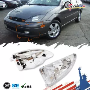 For 2000-2004 Ford Focus OE Style 2Pcs Chrome Clear Driving Fog Light Left+Right - Foto 1 di 8