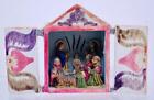 Peru Retablo Nativity Holy Family Hand Painted Clay Figures in Mini Wood Box
