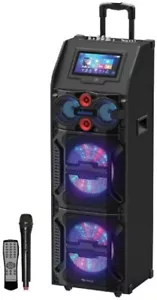 Supersonic 2 x 12” Pro Speaker Bluetooth, Karaoke Built-in 14.1” Tablet USB/MIC - Picture 1 of 5