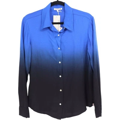 Camisa feminina Sundry EVEREVE azul ombre com botões tamanho 2 - Imagem 1 de 4