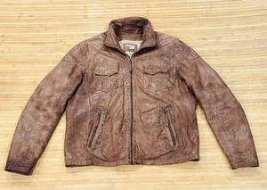 Carbon 2 Cobalt Herren L Lammfell Leder Zamora Jacke in Antik Tabak Braun - Bild 1 von 12