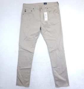 Pantalones AG Adriano Goldschmied Tellis Modernos Ajustados Sarga Caqui Para Hombre Talla 34x34 - Imagen 1 de 12