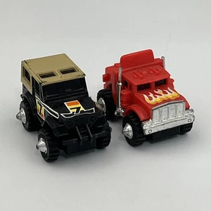 LJN Mini Stunt Riders Jeep & Semi Truck 1982 Motorized Jeep Works Semi Does Not - Picture 1 of 7