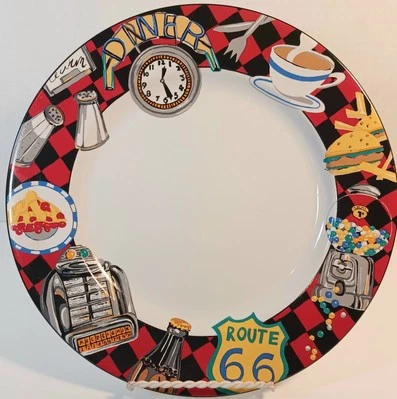 Plato de cena Sakura Roadside by Sue Zipken Diner Route 66 10,75" Foto 1 de 4