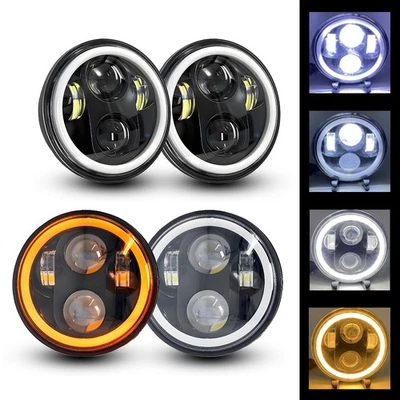 For Ford Galaxie 500 1962-1974 4PCS 5 3/4" 5.75" LED Headlights Hi/Lo DRL Lamps — 第 1/4 张图片