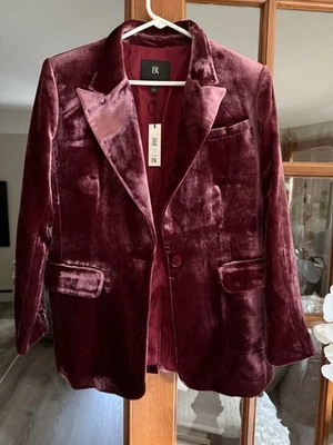 Banana Republic маленький бархат 1 кнопка блейзер розовато-лиловый размер 2P новый - Изображение 1 из 4