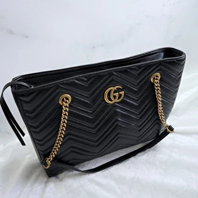Gucci Calfskin Matelassé Medium GG Marmont Slim Tote Bag | MSRP $2590 - Image 1 of 4