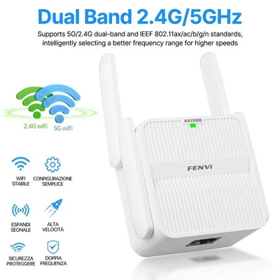 1500Mbps WiFi 6 Range Extender Ripetitore,Amplificatore Wireless Router Amplificatore Segnale - Immagine 1 di 4