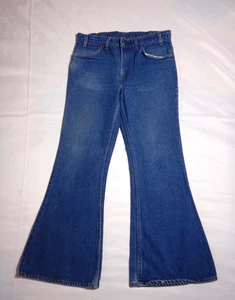 Vintage 1970s Levi's Orange Tab 684 Bell Bottom Jeans Tag Size 34 X 32 - Picture 1 of 11
