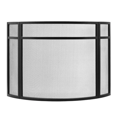 Pantalla de chimenea Minuteman curva de tres pliegues negra Foto 1 de 2