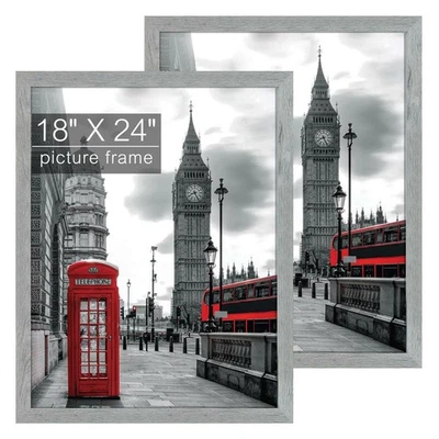 ,18x24 画框 - 宽成型 - 木纹乡村风格 - 后衣架... — 第 1/4 张图片