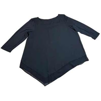 Top túnica Jones New York cuello redondo talla 14 medios mixtos dobladillo asimétrico carrera Foto 1 de 4