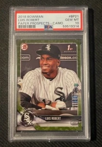 Bowman Luis Robert 1st Bowman Paper Prospects 2018 camuflaje #BP21 - PSA 10 - Imagen 1 de 2