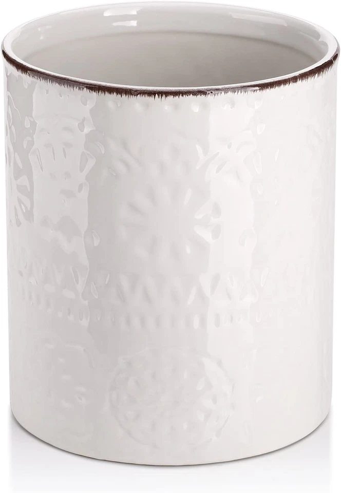 DOWAN 7.2" Kitchen Utensil Holder Extra Large Farmhouse Utensil Holders for Cou