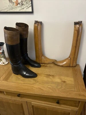 Antique BARTLEY & SONS BOND STREET  Leather POLO  Boots Plus Trees size 7 Prop - Image 1 of 4