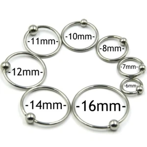 BCR PIERCING EDELSTAHL TRAGUS RING LIPPEN SEPTUM NASENPIERCING OHR HELIX SILBER - Bild 1 von 6