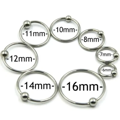 BCR PIERCING EDELSTAHL TRAGUS RING LIPPEN SEPTUM NASENPIERCING OHR HELIX SILBER - Bild 1 von 2