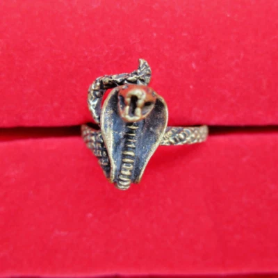 Anel de cobra envoltório de bronze serpente selvagem punk rock faroeste tamanho 8,5 joias vinatage - Imagem 1 de 4